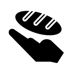 Donation Food Hand Glyph Icon