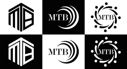 MTB logo. M T B design. White MTB letter. MTB, M T B letter logo design. Initial letter MTB linked circle uppercase monogram logo. M T B letter logo vector design. top logo, Most Recent, Featured, - obrazy, fototapety, plakaty