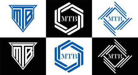 Obraz premium MTB logo. M T B design. White MTB letter. MTB, M T B letter logo design. Initial letter MTB linked circle uppercase monogram logo. M T B letter logo vector design. top logo, Most Recent, Featured,