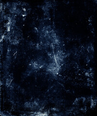 Blue grunge scratched background, damaged wall, trendy distressed texture - 743833580