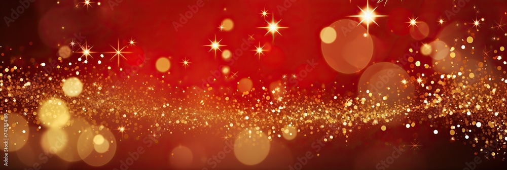 Aufkleber a mesmerizing background of red and gold hues interwoven with sparkling lights that illuminate and c