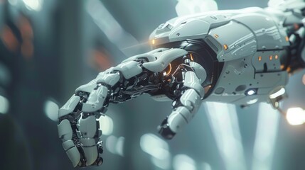 Futuristic Robotic Arm with Advanced Engineering Design