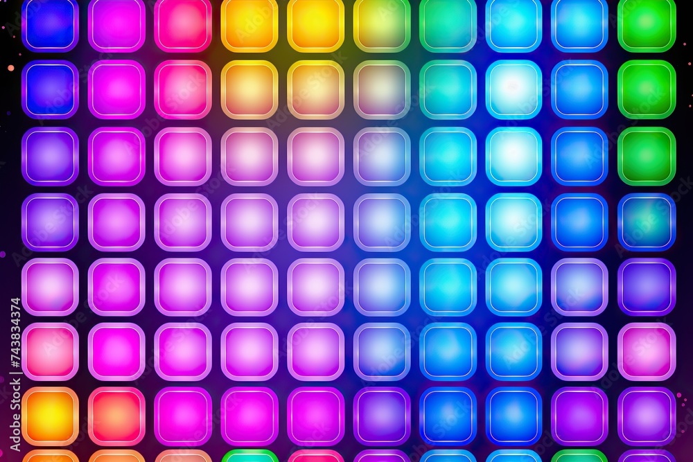 Aufkleber A mesmerizing display of colorful squares in a vibrant array of different hues, creating a dynamic and abstract background pattern