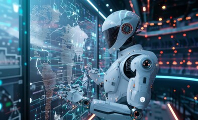 AI research in the development of robots and cyborgs for the future of human life. Development of digital data analysis and machine learning technologies for the computer brain