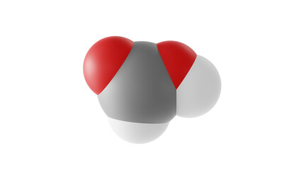 formic acid molecule, carboxylic acid, molecular structure, isolated 3d model van der Waals