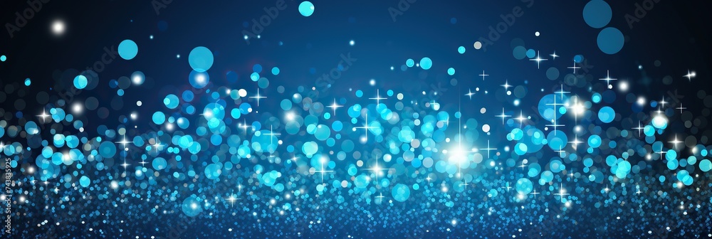 Aufkleber A tranquil blue background adorned with countless small white dots, creating a dreamy and ethereal atmosphere