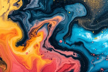 Vibrant Abstract Liquid Art with Swirling Colors and Textures for Creative Backgrounds
