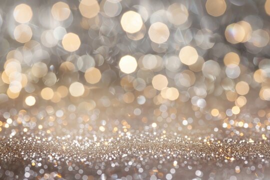 White Silver glitter vintage lights background defocused for festivals and celebrations.