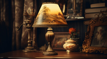 Antique lamp on the table