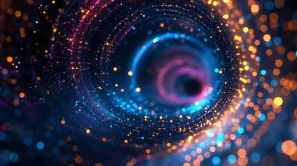 Abstract background design tunnel or wormhole galaxy science fantasy concept design, glitter and blurred vision,