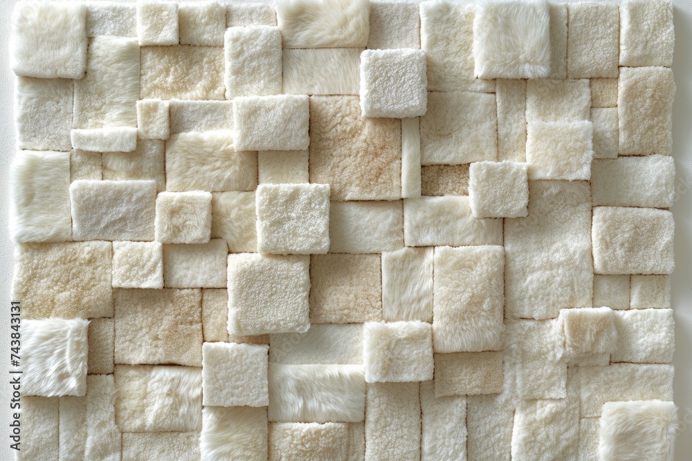 Poster A white wall adorned with a series of squares, creating a modern and minimalist artistic display