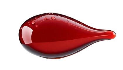 red oil droplet, clear and transparent liquid drop, juice bubble, and round smear, isolated on a transparent background. PNG cutout or clipping path.	
