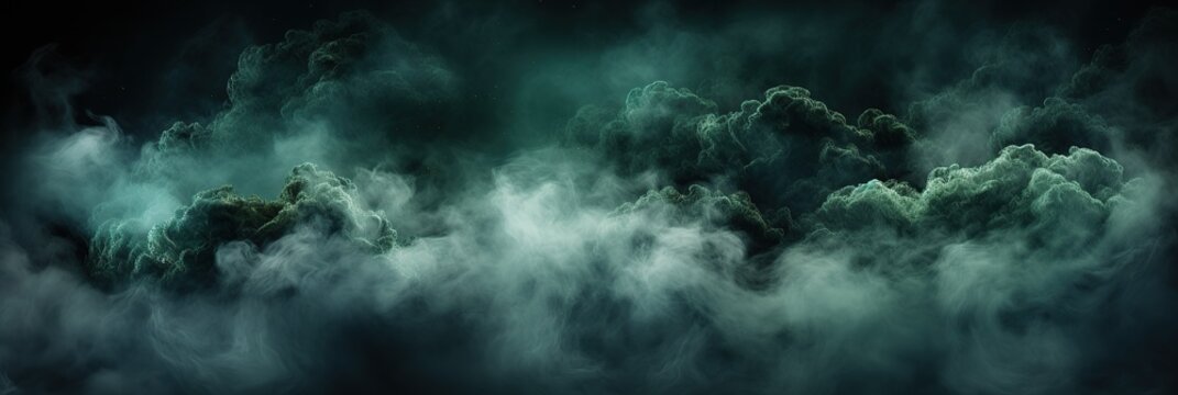 A swirling mass of dense, billowing smoke fills the air, enveloping everything in a hazy blanket of grey
