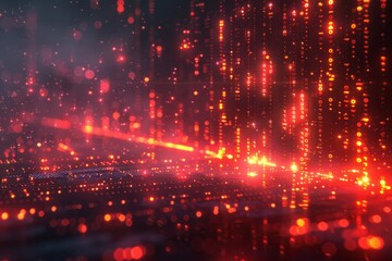 Obraz premium Dark Background Illuminated by Red and Yellow Lights