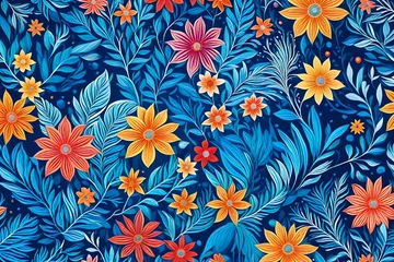 Gordijnen seamless floral background © Ahmad's 