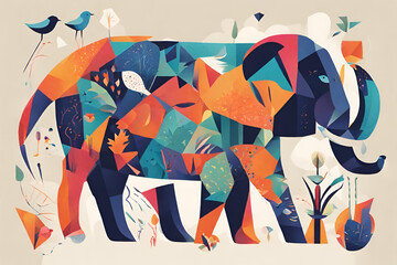 World Wildlife Day with the animals in abstract representation Illustration generative ai