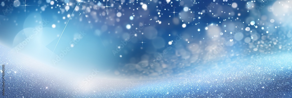 Poster a mesmerizing scene unfolds as snowflakes gently descend from the sky, forming a soft blur against t