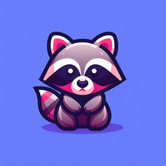 flat vector logo of raccoon , flat logo of raccoon , flat vector logo of cute raccoon	flat vector logo of raccoon , flat logo of raccoon , flat vector logo of cute raccoon , Cute Racoon Illustration, 