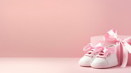 Baby Girls' Junior Pink Shoes Banner for Footwear