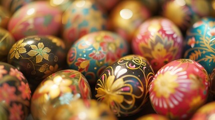 Fototapeta na wymiar Colorful beautiful Easter egg, full background