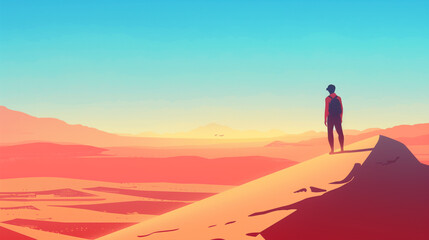 Fototapeta na wymiar Desert in flat style illustration