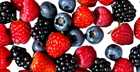 Fresh summer fruits. different berries and fruits on white background