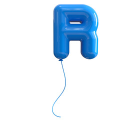R Latter Blue Balloon 3D