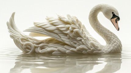 Obraz premium The white swan spread its wings.