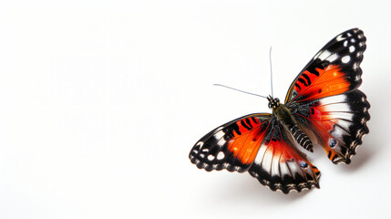 Fototapeta na wymiar Beautiful Butterfly Isolated on White Background.