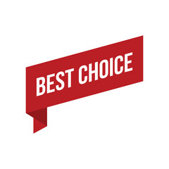Best Choice Red Ribbon Vector Design Template