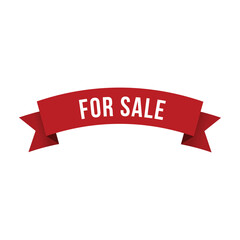 For Sale Red Ribbon Vector Design Template