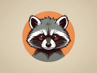 flat vector logo of raccoon , flat logo of raccoon , flat vector logo of cute raccoon,flat vector logo of raccoon, theflat logo of raccoon, flat vector logo of cute raccoon, Cute Racoon Illustration, 