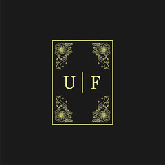 UF Initials Wedding Logo, Wedding Monogram, Luxury Wedding Logo
