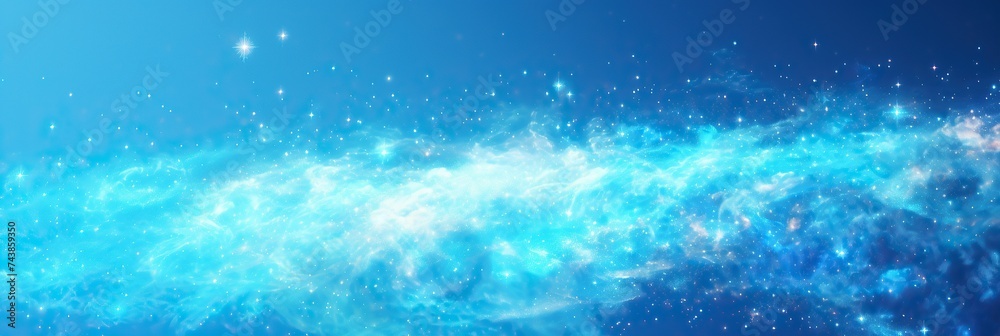 Poster A deep blue sky filled with twinkling stars, creating a mesmerizing celestial display