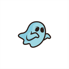 Cute Little Ghost logo Icons Flying vector