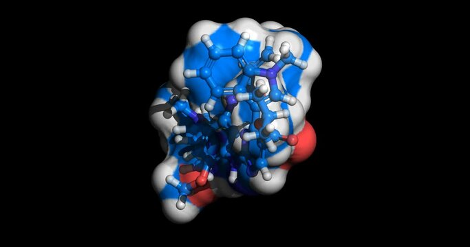 Mobocertinib, anticancer drug against non-small cell lung cancer, 3D molecule 4k, spinning
