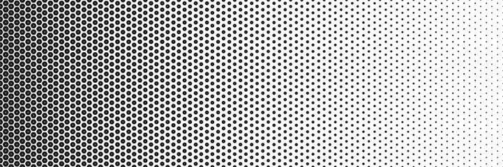 Black polygon halftone effect on white for pattern and background, Halftone effect. 