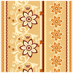 Floral Ethnic Pattern. Vintage Floral Delights A Touch of Nostalgia.spring floral pattern.wallpaper, fabric design.
