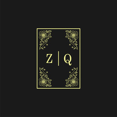 ZQ Initials Wedding Logo, Wedding Monogram, Luxury Wedding Logo