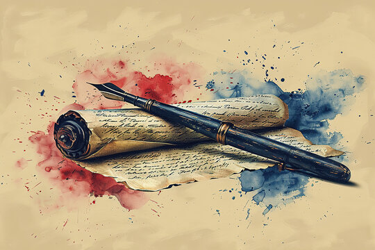 Emancipation Proclamation red, white, and blue color to evoke the spirit of freedom and independence.