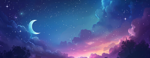 Obraz na płótnie Canvas Beautiful sky night with stars background.