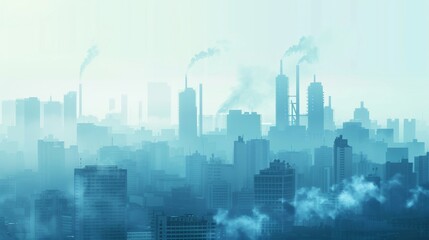 Fototapeta na wymiar Urban air quality management concept with pollution monitoring and control strategies abstract illustration background