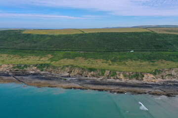 Obraz premium Rocky coastline of Devon, United Kingdom