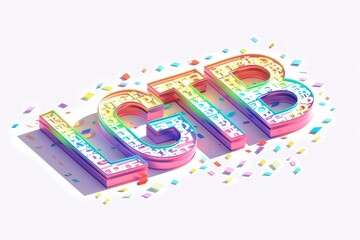 LGBTQ Pride lemon. Rainbow tessellation colorful rainbow glow diversity Flag. Gradient motley colored inclusive LGBT rights parade festival multisexual diverse gender illustration