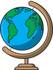 Globo terráqueo, ilustración vectorial sin fondo. © Edwart_1980