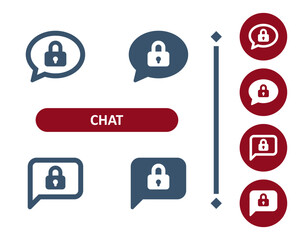 Chat Bubbles Icon. Speech Bubble, Comment, Lock, Locked Icon