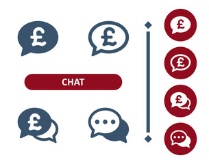 Chat Bubbles Icon. Speech Bubble, Comment, Pound, Pound Sterling Icon