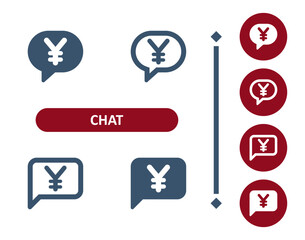 Chat Bubbles Icon. Speech Bubble, Comment, Yen, Yuan Icon