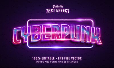 neon light sign editable vector text effect	