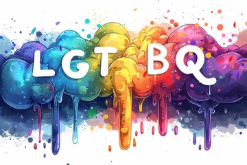 LGBTQ Pride creative freedom. Rainbow teal colorful goodwill diversity Flag. Gradient motley colored lgbtti2qqaa LGBT rights parade festival competence diverse gender illustration